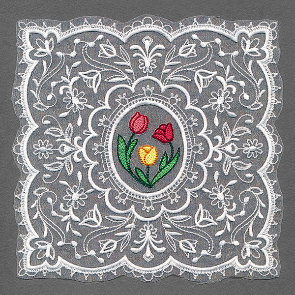 Dainty Tulips Doily (Organza) - Image 3