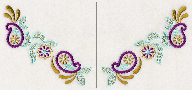 Daisy Paisley Neckline (V-Neck) (Split)