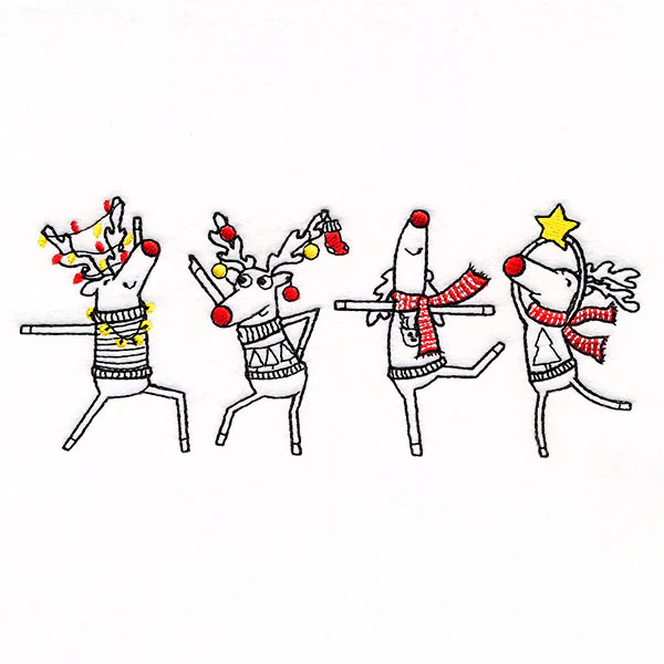 Dance Party Reindeer Border - Image 4