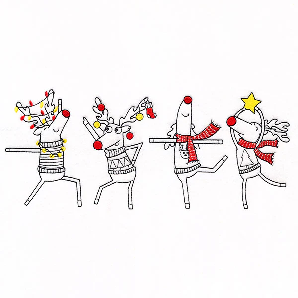 Dance Party Reindeer Border - Image 5