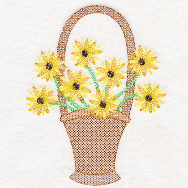 Darling Daisies Flower Basket - Image 2