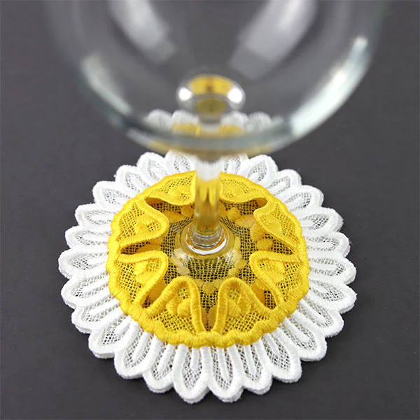 Darling Daisy Wine Glass Coaster (Lace) - Image 5