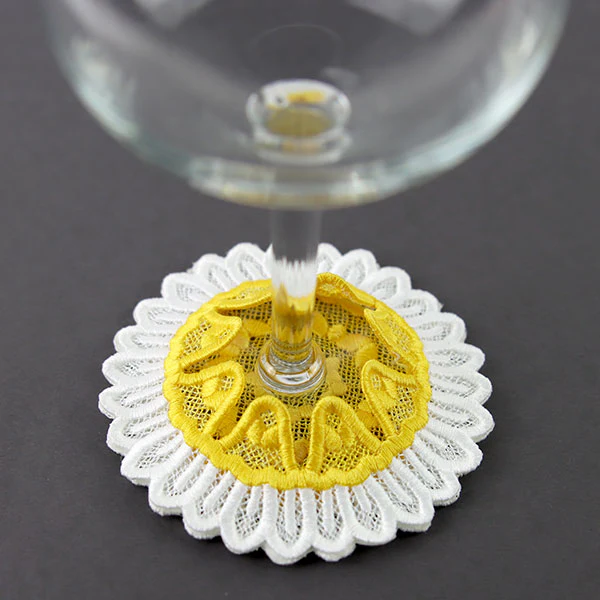 Darling Daisy Wine Glass Coaster (Lace) - Image 9
