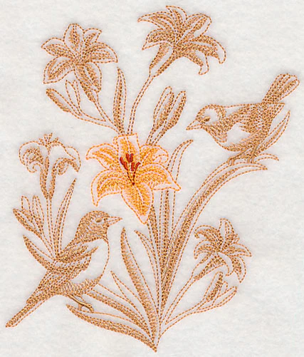 Daylily and Orioles (Toile) - Image 3