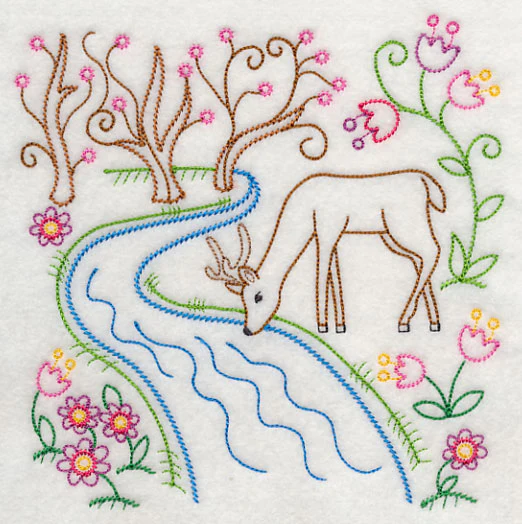 Deer at Spring River (Vintage) - Image 2