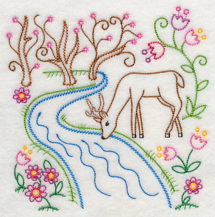 Deer at Spring River (Vintage) - Image 3