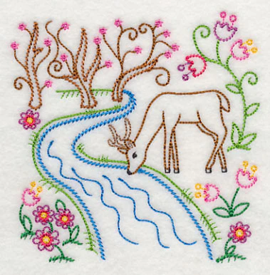 Deer at Spring River (Vintage) - Image 4