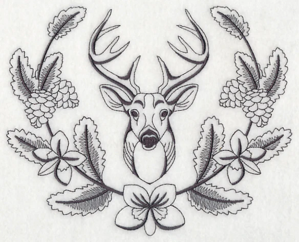 Deer Buck and Woodsy Laurel - Image 2