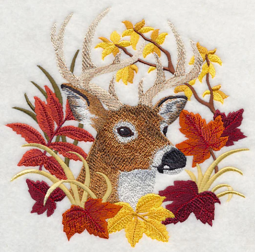 Deer in Autumn Leaves - Image 3