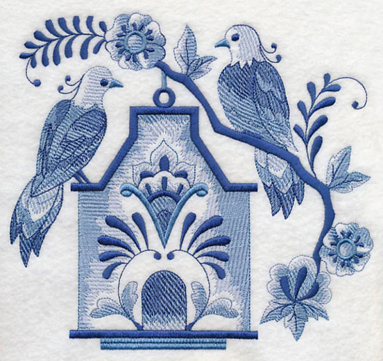Delft Blue Birdhouse 8 - Image 4