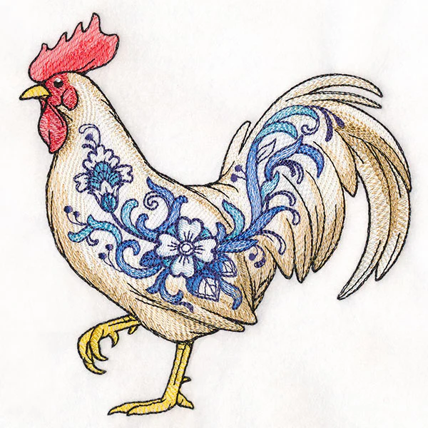 Delft Blue Country Rooster - Image 3