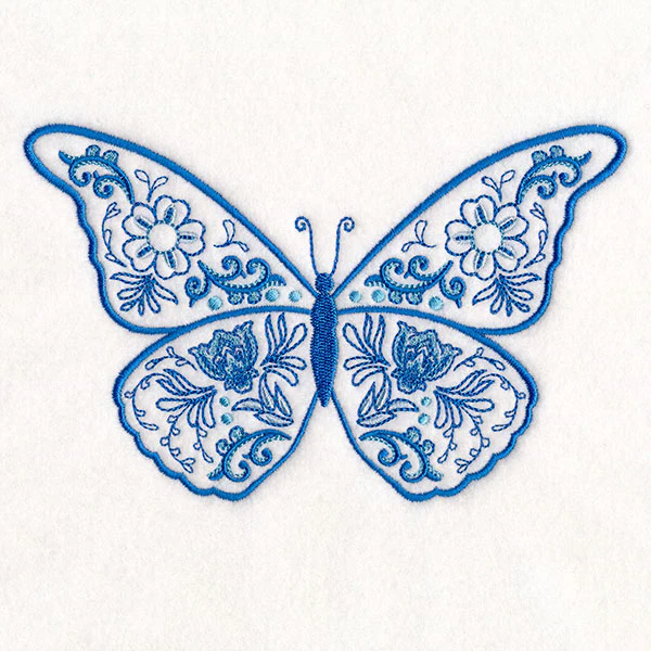 Delft Blue Doodle Butterfly - Image 5