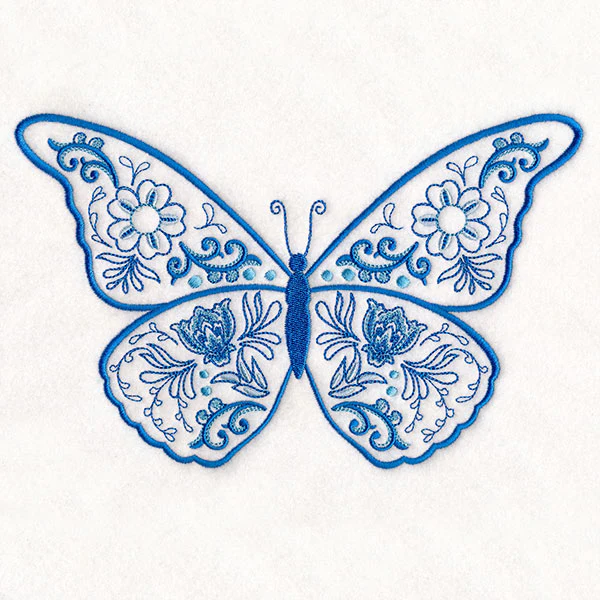 Delft Blue Doodle Butterfly - Image 7