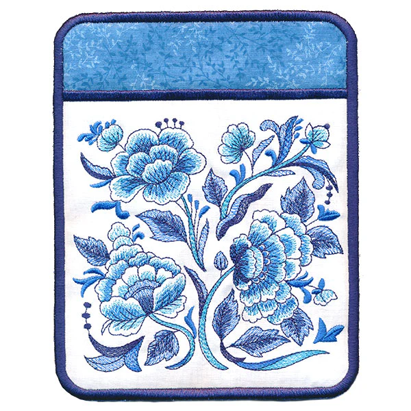 Delft Blue Flourishing Pot Holder (In-the-Hoop) - Image 8
