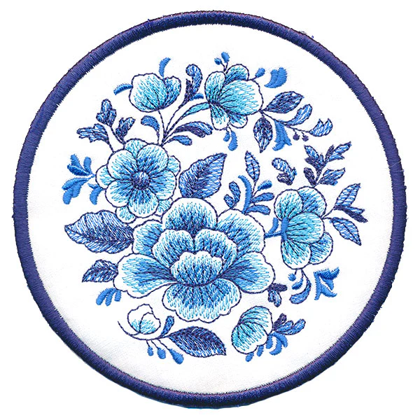 Delft Blue Flourishing Trivet (In-the-Hoop) - Image 3