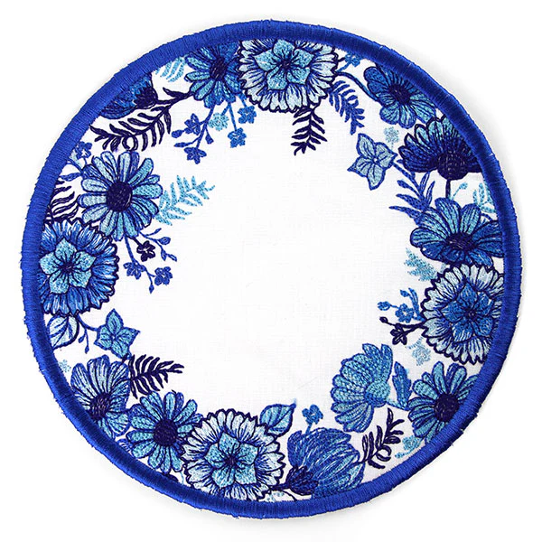 Delft Blue Flowers Kitchen Trivet (In-the-Hoop) - Image 7