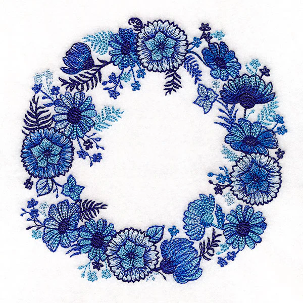 Delft Blue Flowers Kitchen Wreath - Image 5