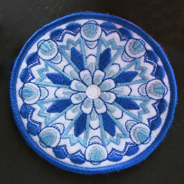 Delft Blue Mandala Coaster (In-the-Hoop) - Image 4