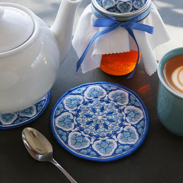 Delft Blue Mandala Trivet (In-the-Hoop) - Image 3