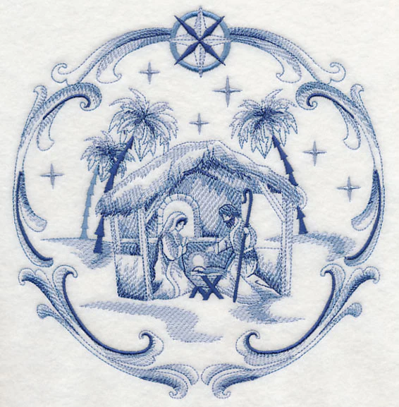 Delft Blue Nativity Holy Family