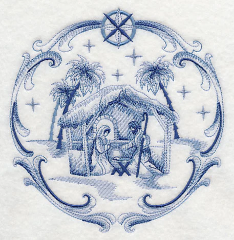 Delft Blue Nativity Holy Family - Image 3