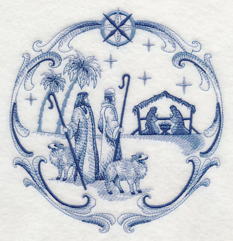 Delft Blue Nativity Shepherds - Image 3