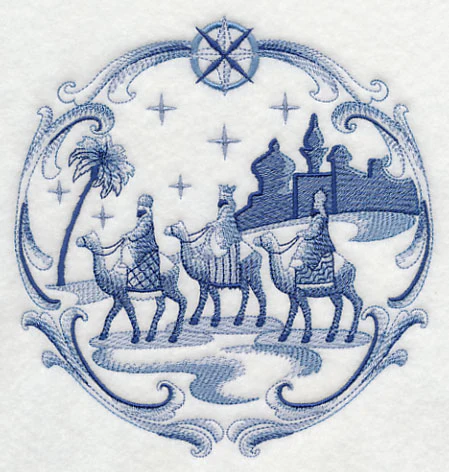 Delft Blue Nativity Three Kings - Image 3