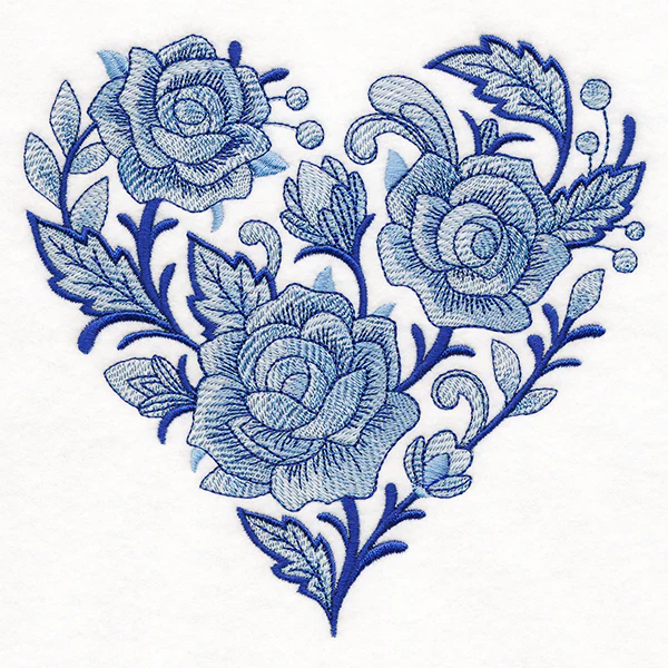 Delft Blue Rose Heart - Image 3