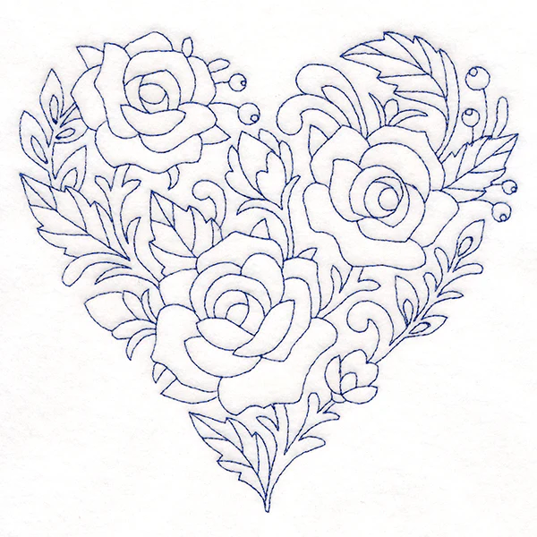 Delft Blue Rose Heart (Bluework) - Image 2