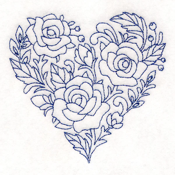 Delft Blue Rose Heart (Bluework) - Image 5