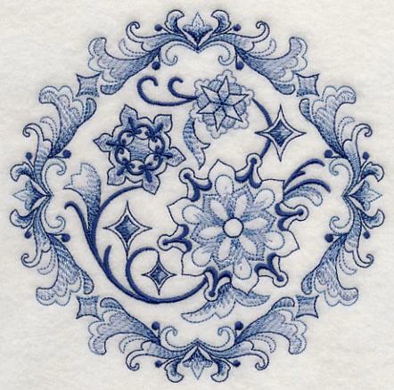 Delft Blue Snowflake Medallion 2 - Image 3
