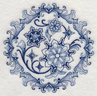 Delft Blue Snowflake Medallion 2 - Image 4