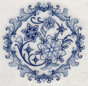 Delft Blue Snowflake Medallion 2 - Image 5