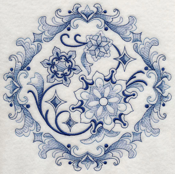 Delft Blue Snowflake Medallion 2 - Image 6