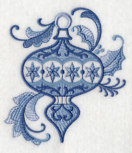 Delft Blue Stars and Swirls Ornament - Image 2
