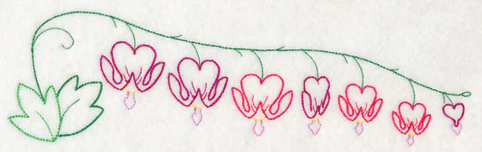Delicate Bleeding Heart Border (Vintage) - Image 2