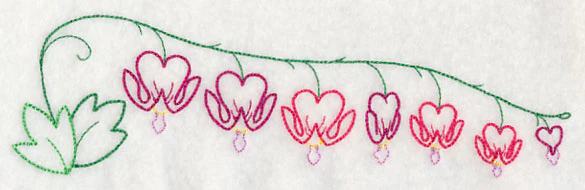 Delicate Bleeding Heart Border (Vintage) - Image 3
