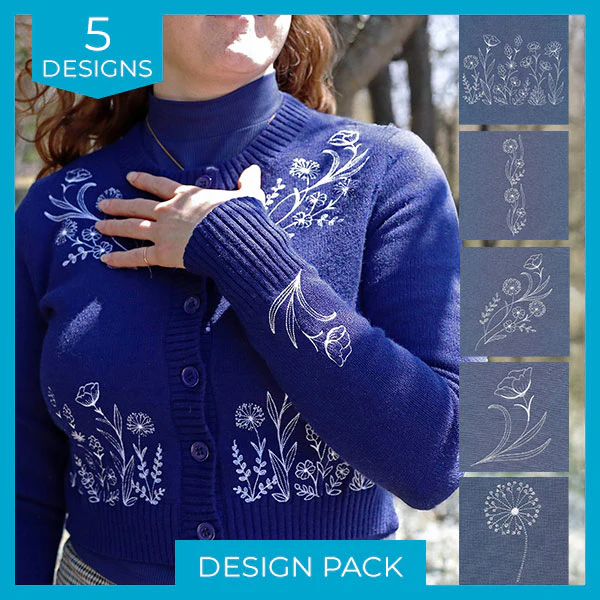 Delicate Blooms (Whitework) Design Pack - Image 78