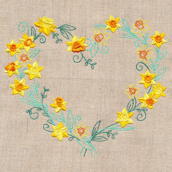 Delicate Daffodils Heart Wreath - Image 2