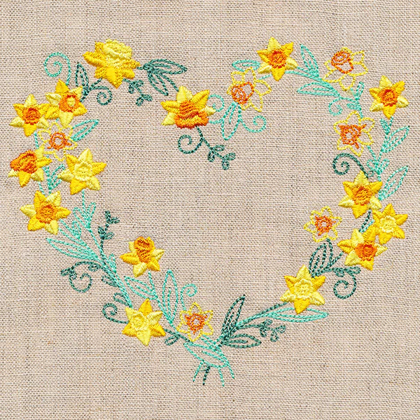Delicate Daffodils Heart Wreath - Image 3