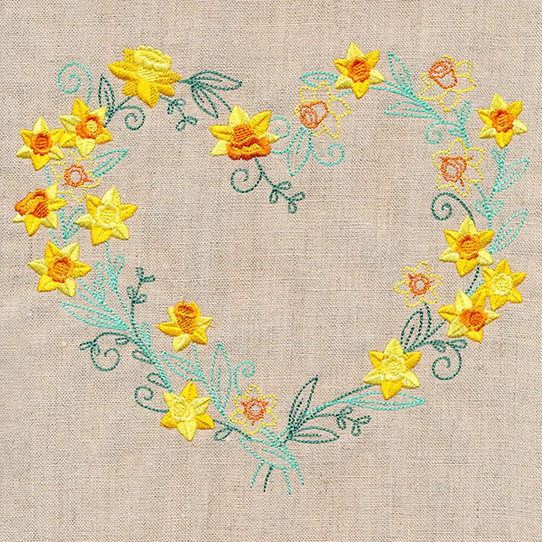 Delicate Daffodils Heart Wreath - Image 5