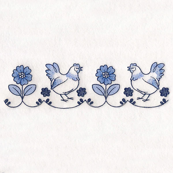 Delicate Delft Blue Border- Chicken - Image 9