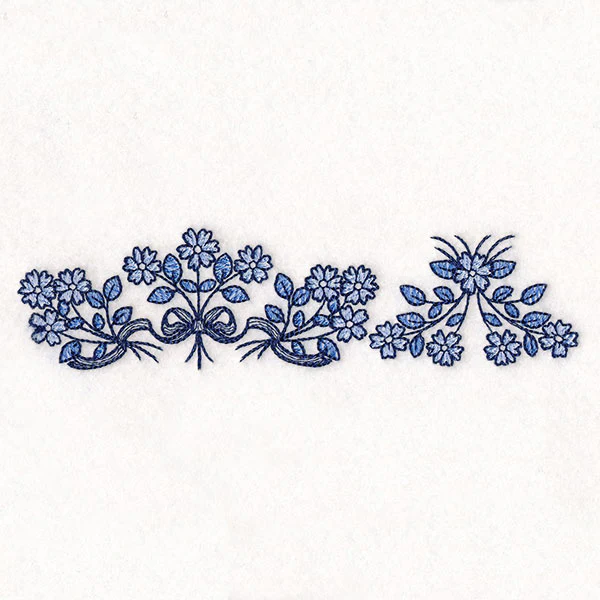 Delicate Delft Blue Border - Flower 3 - Image 4