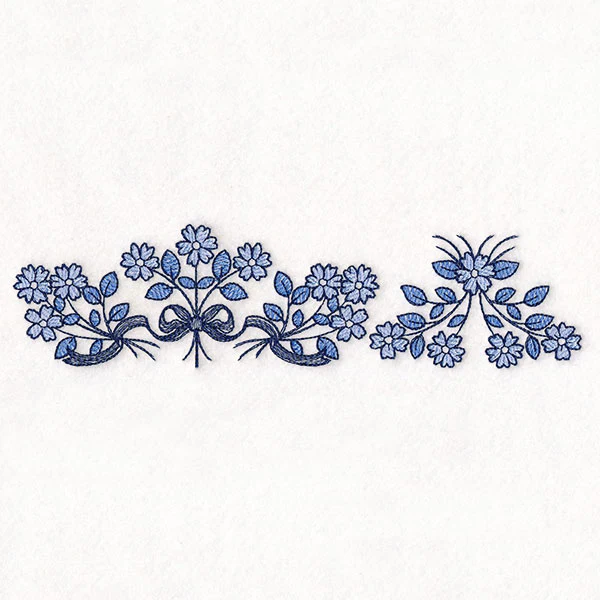 Delicate Delft Blue Border - Flower 3 - Image 5