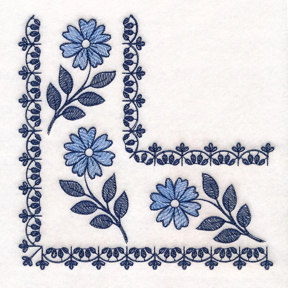Delicate Delft Corner - Flower 1