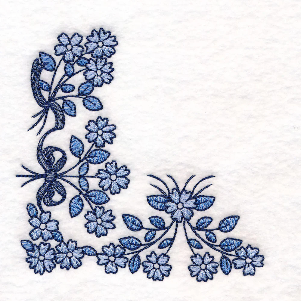 Delicate Delft Blue Corner - Flower 3 - Image 3