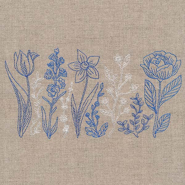 Delicate Folk Art Botanical Border (Vintage) - Image 3