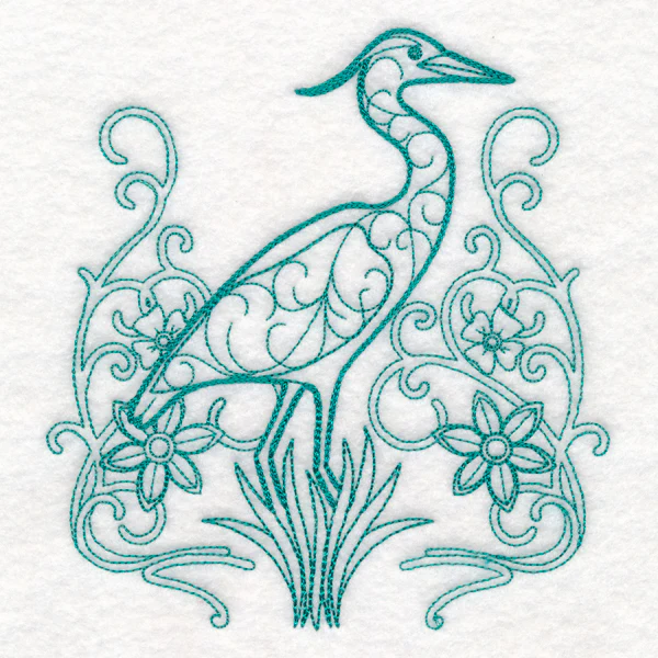 Delicate Heron Doodle (Vintage) - Image 3