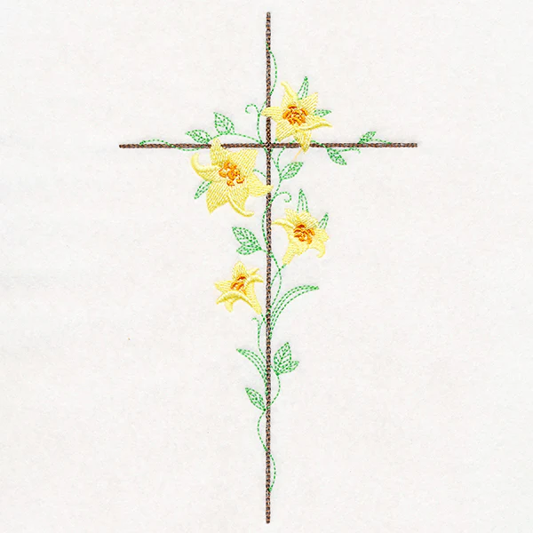 Delicate Lily Cross - Image 3