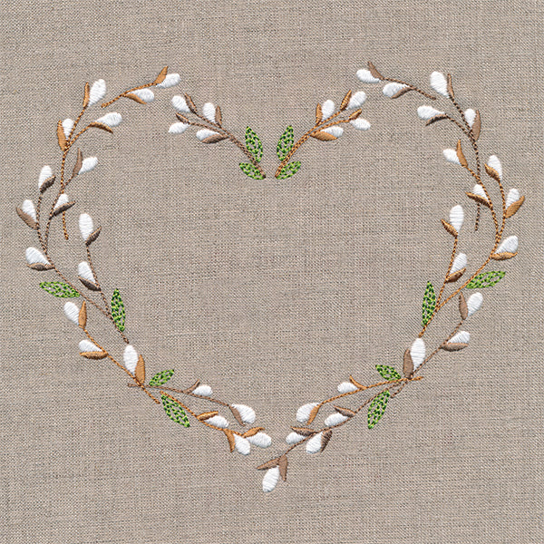 Delicate Pussy Willow Heart Wreath - Image 2